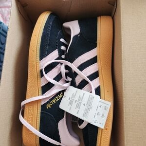 adidas Black and Pink Sneakers with Gum Sole